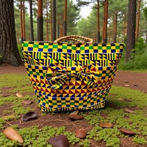 Colorful Geometric Patterned Tote Bag